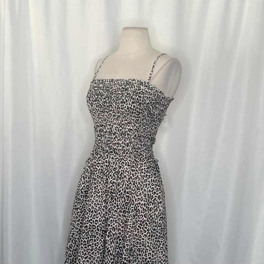 NWT!! J. CREW Smocked Maxi Dress Leopard Print Animal Ruffled Cotton Voile Small - Picture 7 of 15